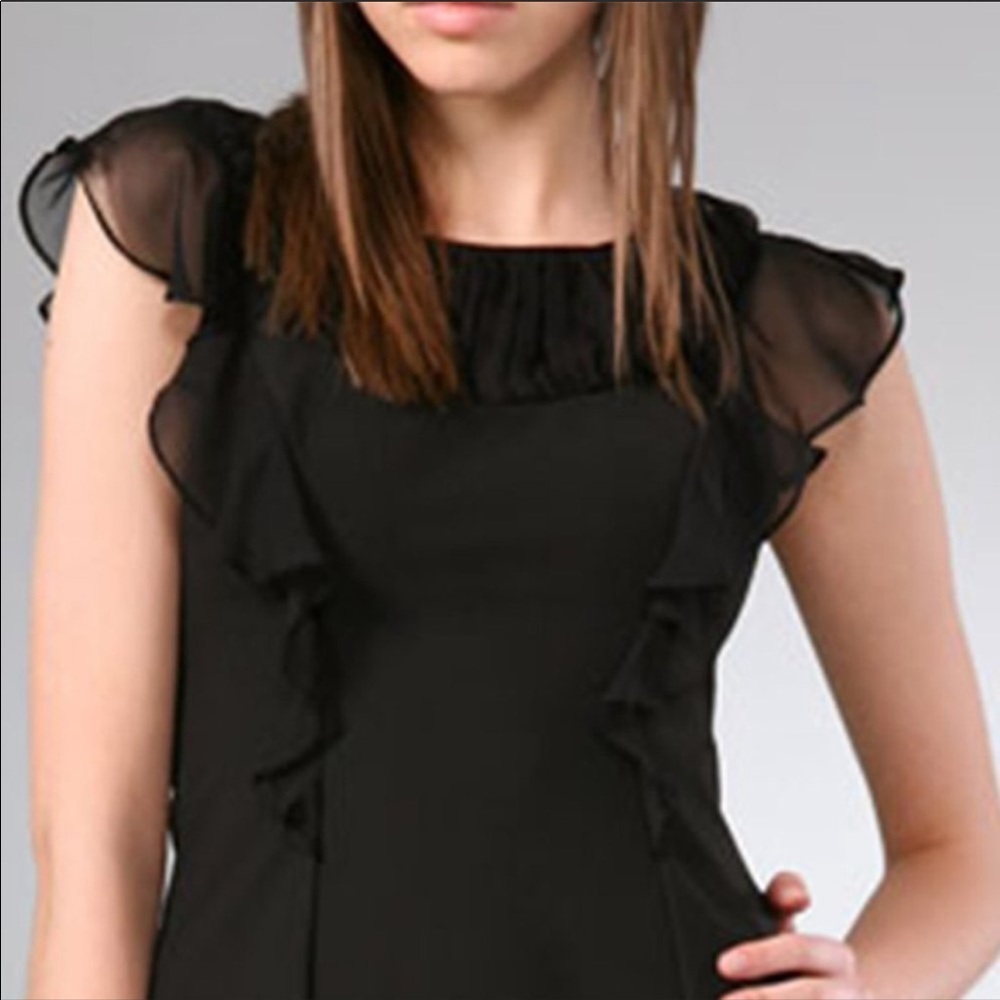 Black Halo Ruffle Blouse